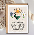 YoungGift Grammie Birthday Flower Card Mother's Day Thank You Multicolor