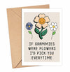 YoungGift Grammie Birthday Flower Card Mother's Day Thank You Multicolor