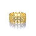 Mozume 14K Gold Plated Sterling Silver Ring Eternity Band (Gold 2, 8)