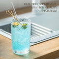 KEMORELA 6PCS Hobnail Old-Fashioned Glasses Set 15oz with Reusable Straws