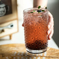 KEMORELA 6PCS Hobnail Old-Fashioned Glasses Set 15oz with Reusable Straws
