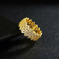 Mozume 14K Gold Plated Sterling Silver Ring Eternity Band (Gold 2, 8)