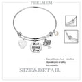 FEELMEM Best Ninny Ever Family Tree Bracelet Stainless Steel Box Chain