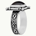 Natural Black Onyx 925 Silver Plated Ring Black Stone Size 5