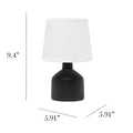 Simple Designs LT2080-BLK Mini Bocksbeutal Concrete Table Lamp Black