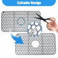 YIRAYUETT Silicone Non-Slip Kitchen Sink Grid Mat 25.9x13.7 Gray