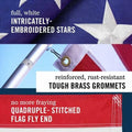 Front Line Flags American Flag 3x5 Ft Heavy Duty TearProof Polyester Red