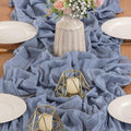 [Like New] MLMW 10 Pack Dusty Blue Cheesecloth Table Runner 160in Boho Gauze Rustic