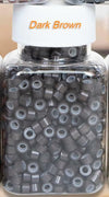 coloryoung 1000pcs 5mm Silicone Lined Micro Beads Hair Extensions Dark Brown