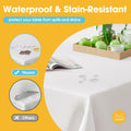 Niuara White Plastic Table Cloth 54x108in Rectangle 4 Pack Waterproof