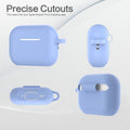 BOBEN AirPods Pro 2 Case Silicone Cover with Lanyard Keychain Blue