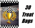 Race Car Party Supplies Set for 30 Kids Hats Bags Banners Swirls Backdrop