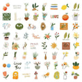 riduk 124Pcs Boho Floral Vinyl Waterproof Stickers for Journaling DIY Decor