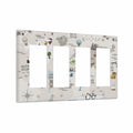 Wpshijia 4 Gang Light Switch Cover Beige Animal World Map Wall Plate