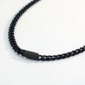 WINFY Cuban Link Necklace Men 6.5mm 18+2in Stainless Steel Black