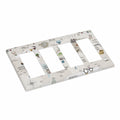 Wpshijia 4 Gang Light Switch Cover Beige Animal World Map Wall Plate