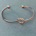 Unbranded Stainless Steel Love Knot Infinity Bracelet Cuff Open Bangle 2pc