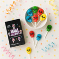 BestBy06/27 Fusion Select Sugar Skull Lollipops 24 Pc Colorful Halloween Candy