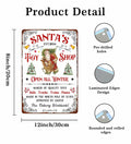 Tvdegse Santa's Toy Shop Metal Sign Retro Christmas Wall Decor 8x12 Inch
