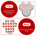 noxozoqm 2 Inch Bead Embroidered Patch Pink Pearl Glitter Edge 1Pc