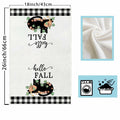 XCHI Fall Black Cat Pumpkin Plaid Kitchen Towels 18x26 Inch Set of 2