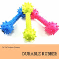 Generic Dog Chew Toy Dumbbell Durable Natural Rubber Lime Green