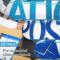 FOZEE Postal Worker Day Banner Blue Glitter Cardstock Decoration