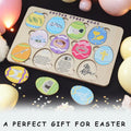 KATINAT Easter Story Wooden Eggs Set 12pcs Easter Story Puzzle Small