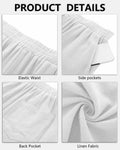 Neer Men's Linen Bermuda Shorts 2 Pack Black White Casual Elastic Waist Size S
