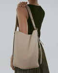 Women's Top Handle Satchel Handbag Elegant Tote Purse Detachable Strap Apricot