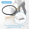 HAKATOP Snow Thrower Auger Belt for MTD 1/2" x 37" Black Rubber