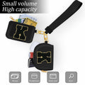 ARIKJ Initial Wristlet Wallet Dual Pouch Mini Coin Purse Black B