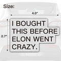 Tesla Anti Elon Musk Bumper Sticker 2 Pack 4x2.7in White Reflective Vinyl