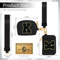 ARIKJ Initial Wristlet Wallet Dual Pouch Mini Coin Purse Black B