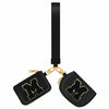 ARIKJ Initial Wristlet Wallet Dual Pouch Mini Coin Purse Black B