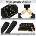 ARIKJ Initial Wristlet Wallet Dual Pouch Mini Coin Purse Black B