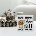 Heijie Fall Wood Box Sign Art Farmhouse Autumn Pumpkin Decor 5x5 Inches