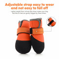 DOGOYS Dog Shoes Non-Slip Waterproof Boots Orange 4Pcs Size M-L