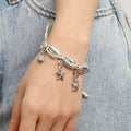 Bethynas Bohemian Shell Beads Pendant Adjustable Anklet Bracelet Silver