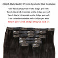[Like New] MYS Hair 24inch PU Clip-In Synthetic Hair Extensions Dark Brown 160g