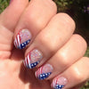Independence Day Press On Nails Short Square USA Flag Patriotic Design