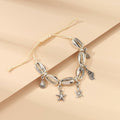 Bethynas Bohemian Shell Beads Pendant Adjustable Anklet Bracelet Silver