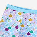 PATPAT Girls 2-Piece Tankini Swimsuit Set Sky Blue Fish Mermaid Size 8-9
