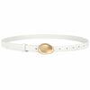 WERFORU Women Skinny Faux Leather Belt Gold Buckle 0.7" Width Size 36-42"