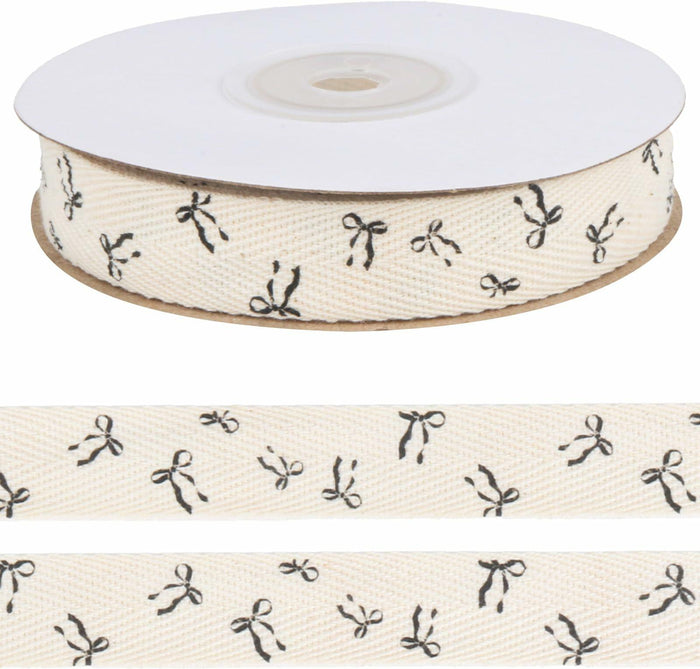 Luhiew Black Cotton Bow Ribbon 3/5 Inch 10 Yards Crafting Gift Wrap