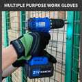 SAVJOB Synthetic Leather Work Gloves Touchscreen Yard Garden Green Small