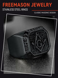FaithHeart Men's Biker Ring Norse Runes Jewelry Gift for Boyfriend Size 11