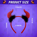 MDDRUIQI Halloween Devil Horns Headband Plus Size Women Red Green L