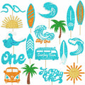 C L cooper life 18pcs Blue Glitter Surfing Centerpiece Sticks Foil Decor