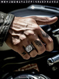 FaithHeart Men's Biker Ring Norse Runes Jewelry Gift for Boyfriend Size 11